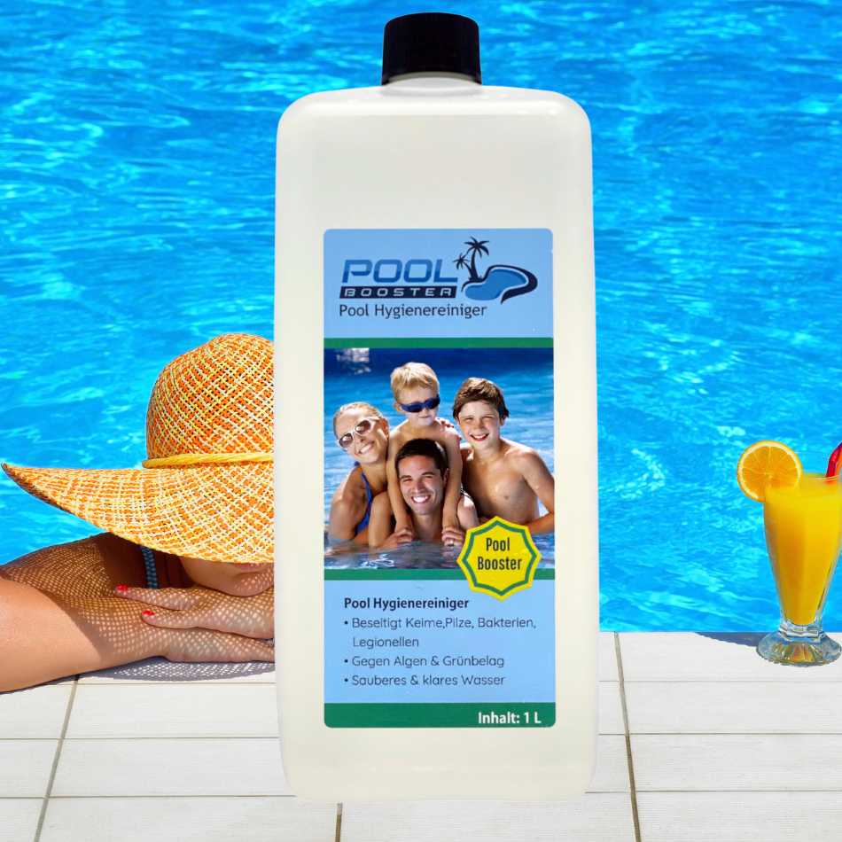 Pool Booster klares Wasser im Pool Planschbecken Whirlpool konfitee.de