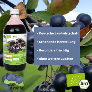 Aroniasaft Bio Muttersaft 6x500 ml deutsche Landwirtschaft Heide Aronia