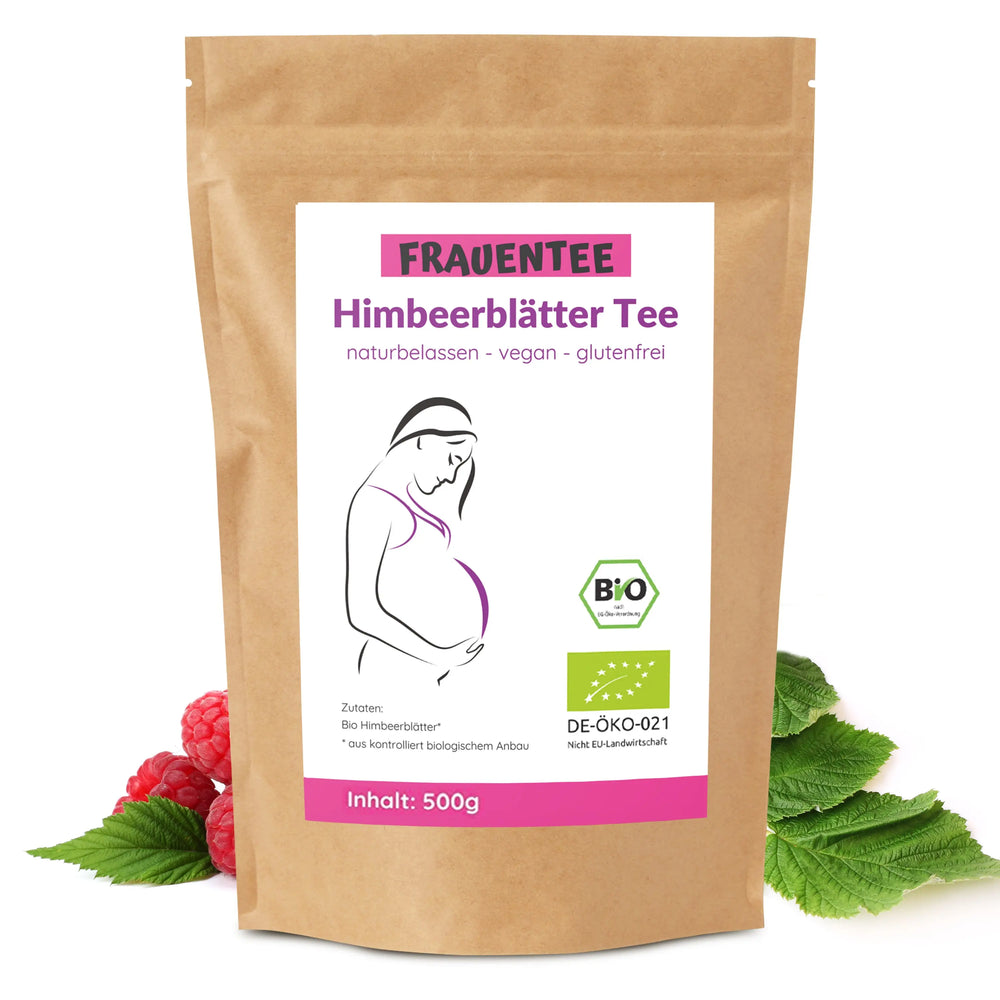 Himbeerblätter Tee BIO von Hebammen empfohlen 4 Wochen vor der Entbindung konfitee.de